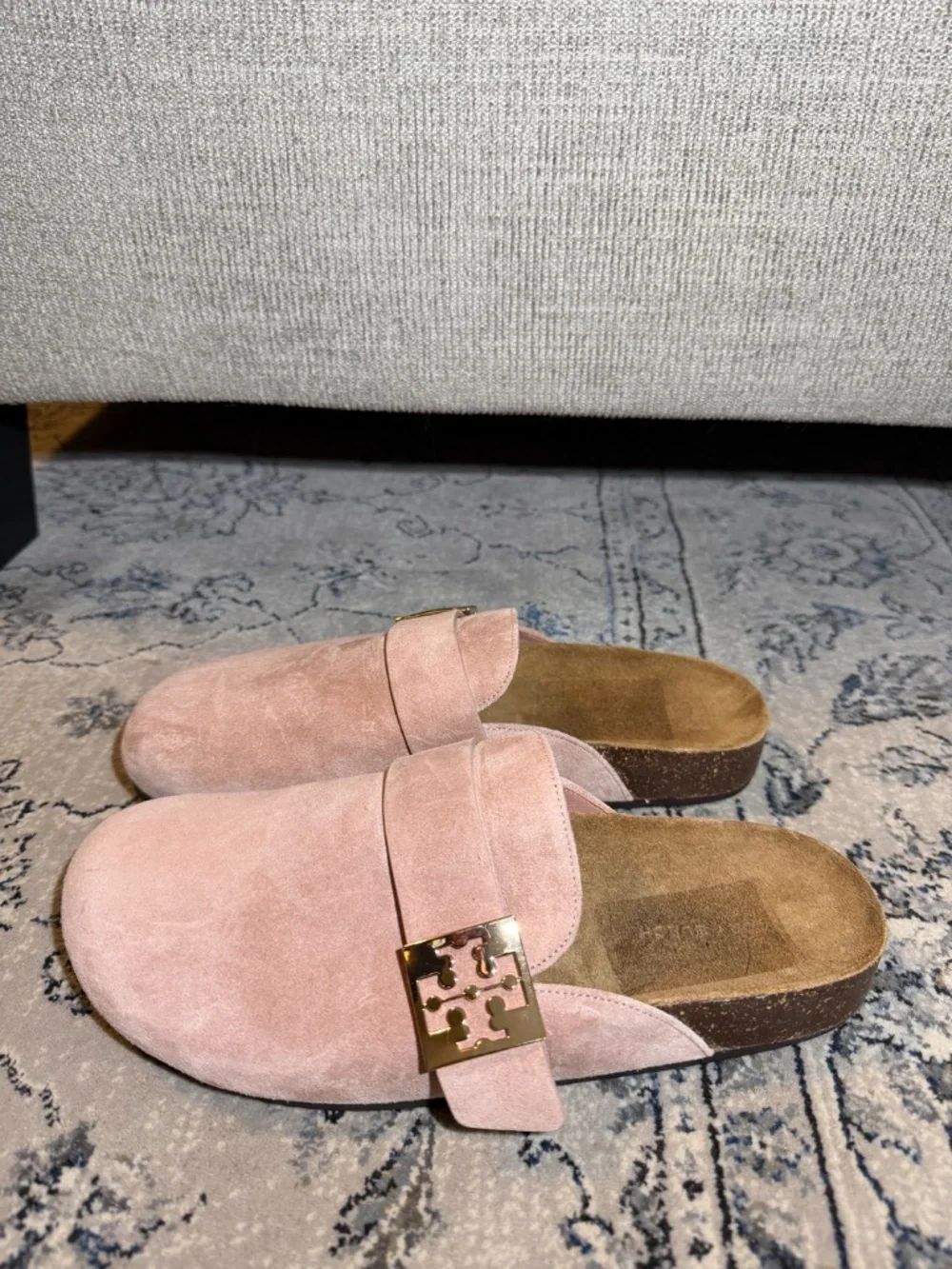 Tory Burch Mellow Mule Suede Pink/Gold